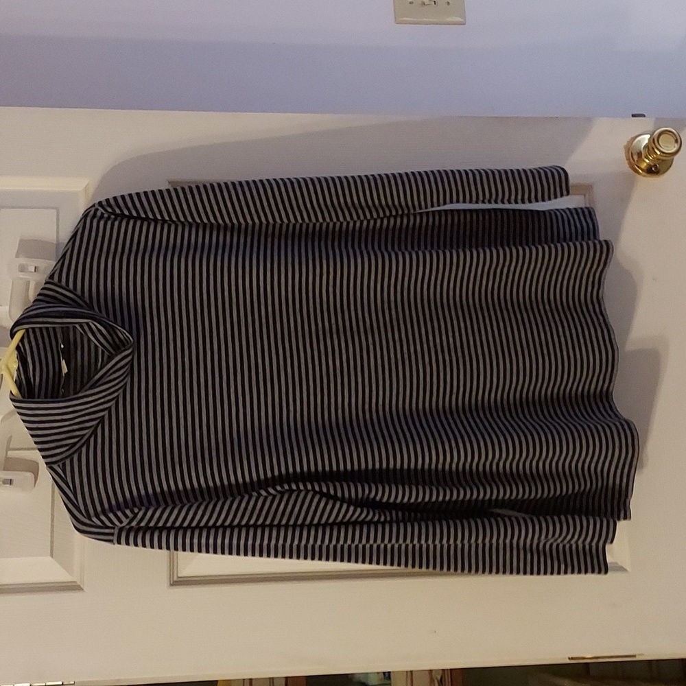 Loft cowl-neck tunic, blue and grey